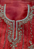 Red Shimmer Unstitched Suit