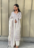 Soft Ivory Paisley Printed Suit Set