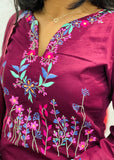 Wine Cotton Suit