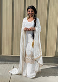 White Plazzo Suit