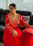 Red Anarkal Plazzo Suit
