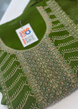 Green  Full Embroidered Unstitched Suit