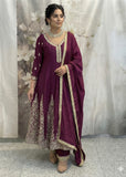 Wine Anarkali Suit
