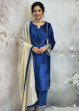Blue Velvet Salwar Suit