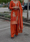 Rust Farshi Suit