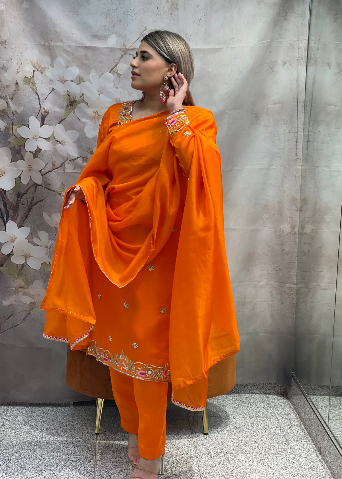 Orange Trouser Suit