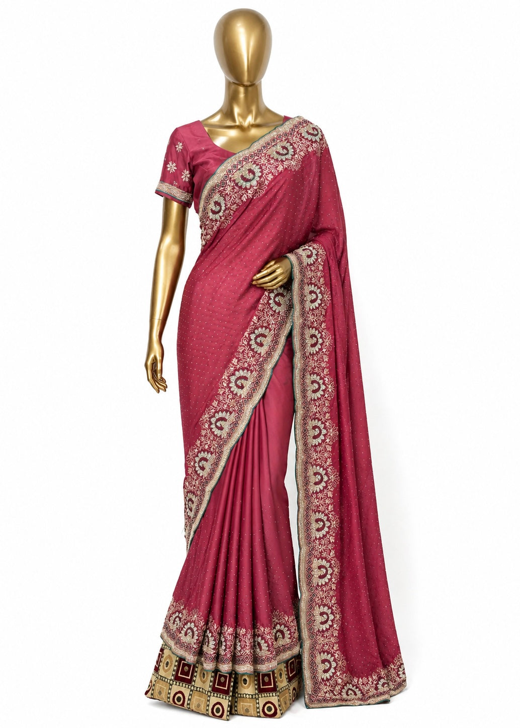 Berry Crepe Saree