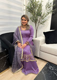 Purple Anarkali with plazzo