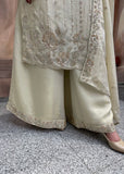 Cream Plazzo Suit