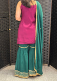 Wine Green Sharara Suit