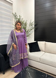 Purple Anarkali with plazzo