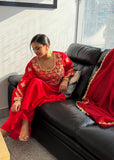Red Anarkal Plazzo Suit