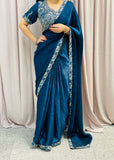 Shimmer Blue Saree