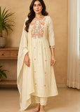 Ivory Cotton Anarkali Suit