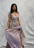 Lavender Embroidered Sharara Suit