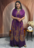 Purple Anarkali Jacket Suit