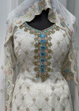 White embroidered Sharara Suit