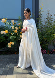 White Pre- Pleated Saree