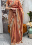 Peach Shimmer Saree
