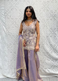 Lavender Embroidered Sharara Suit