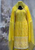 Yellow Pearlwork Plazzo Outfit