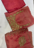 Peach Shimmer Unstitched Suit