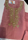 Pink Neck Embroidery Unstitched Suit