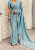 Saree with silver work