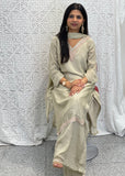 Beige Plazzo Suit