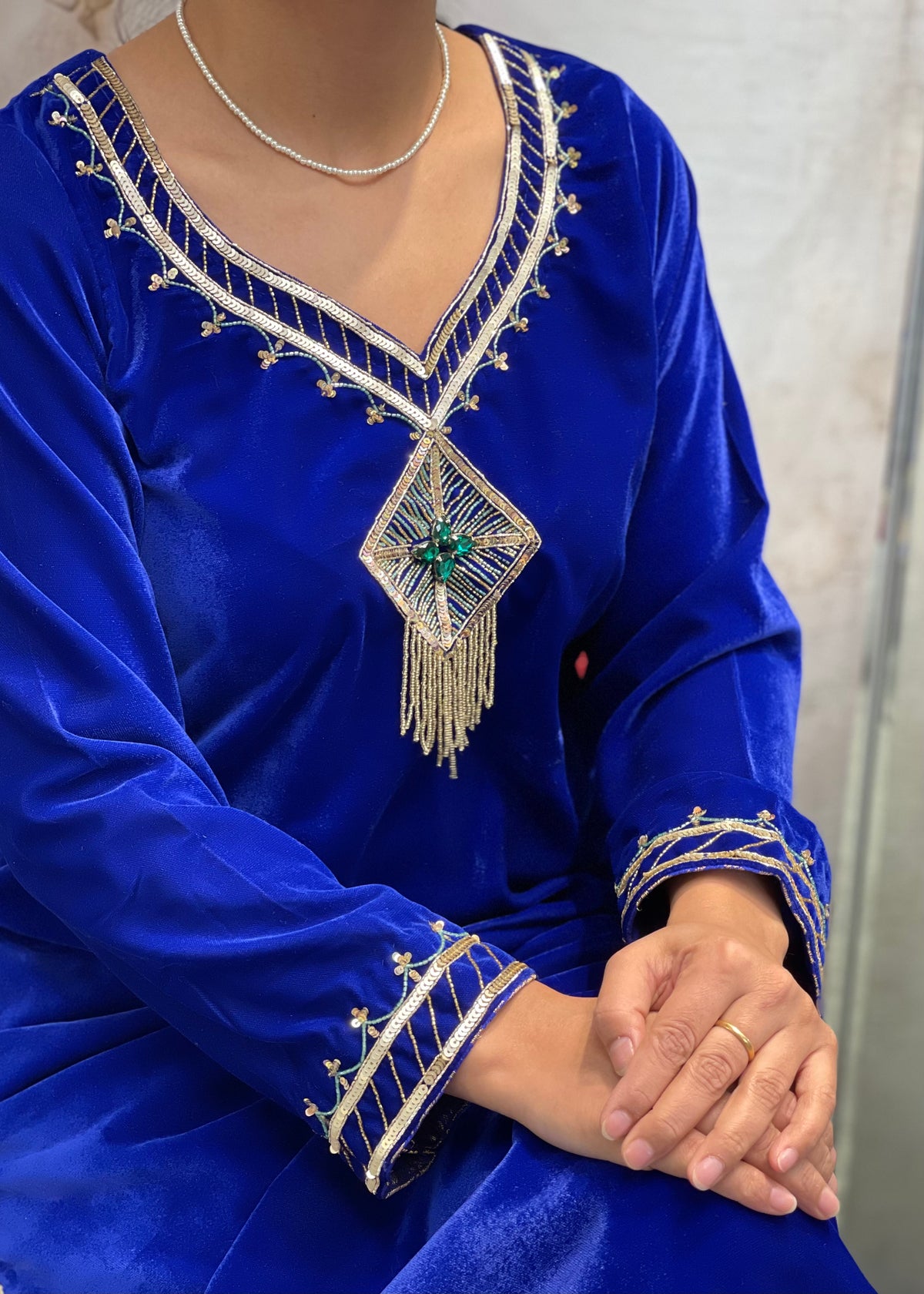 Blue Velvet Trouser Suit