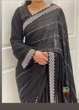 Black and Silver Saree