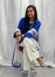 White Blue Farshi Salwar Suit