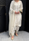 White Velvet Salwar Suit
