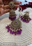 Purple Tikka with Earings