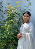 White Pre- Pleated Saree