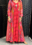 Red Anarkali with trouser