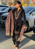 Classic Black Velvet Embroidered Suit Set