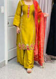XS Yellow Plazzo Outfit