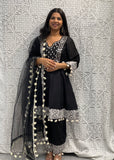 Black Mirror-Work Anarkali Suit