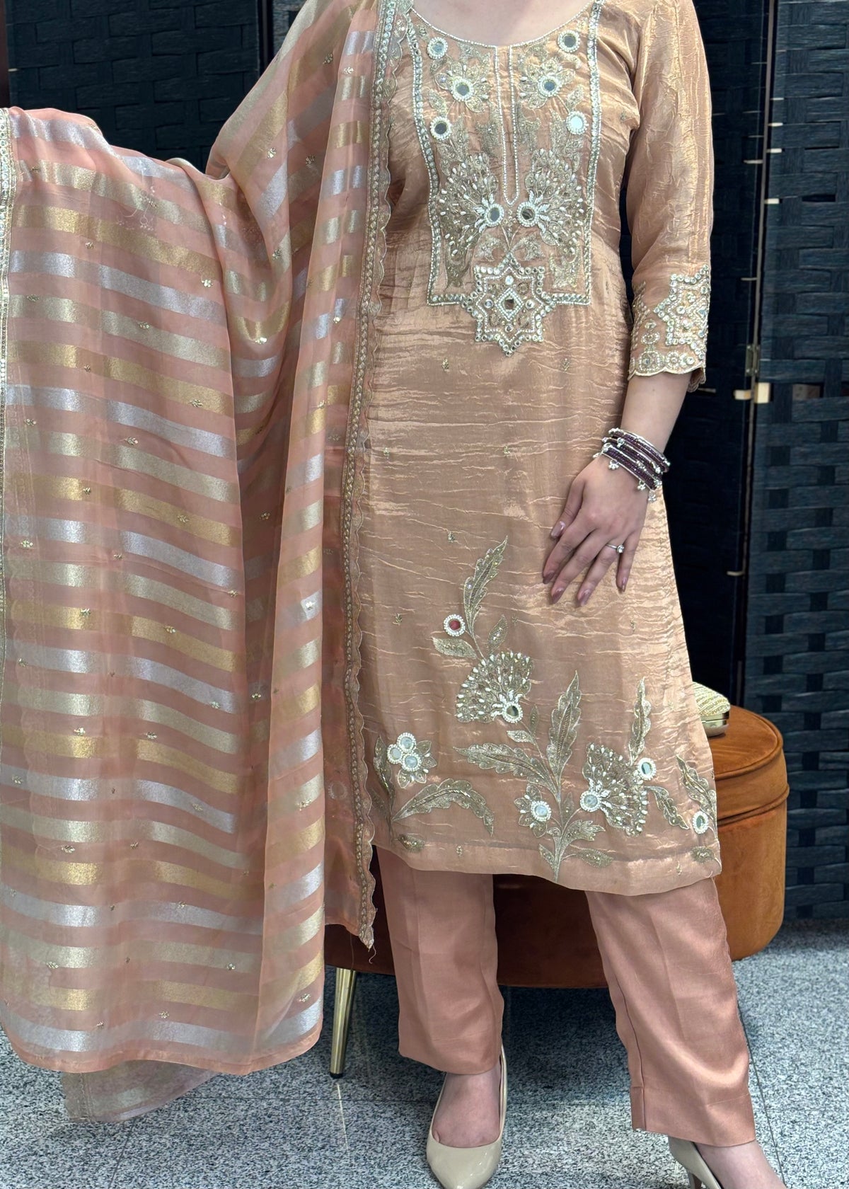 Peach Trouser Suit