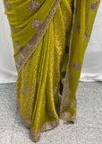 Mehndi Green Saree