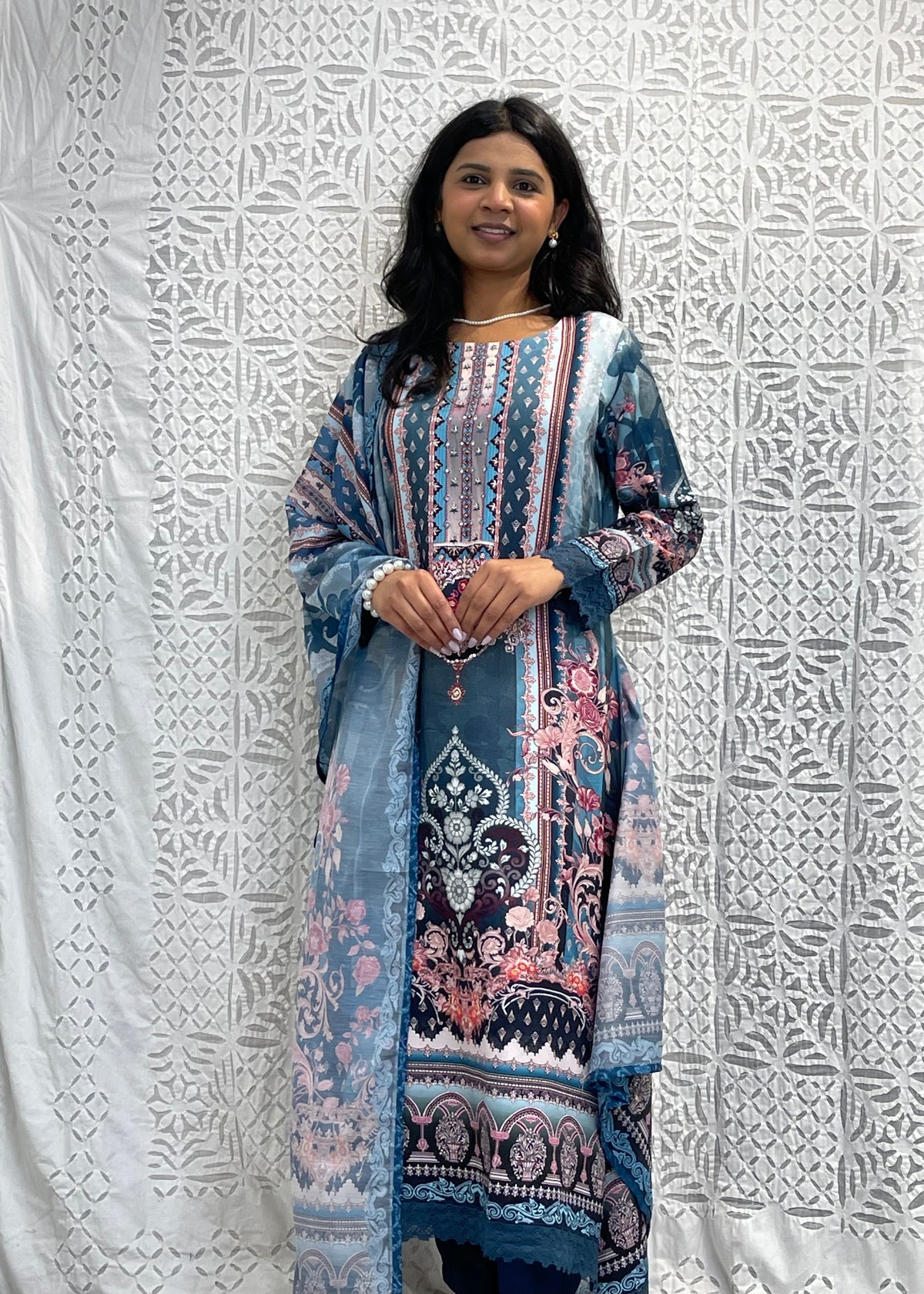 Printed Pakistani Trouser Suit