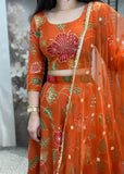 Organza Printed Lehnga