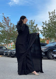 Black Pre- Pleated Saree