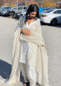 Ivory Embroidered Short Kurti with Farsi Salwar