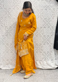 Mustard Yellow Hand-Embroidered Punjabi Salwar Suit Set