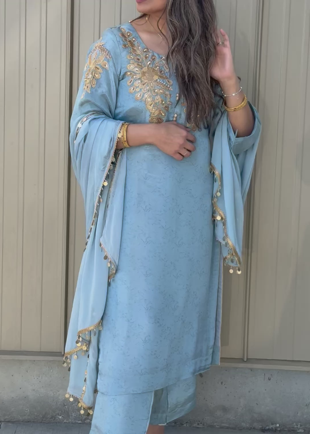 Blueish Grey Trouser Suit
