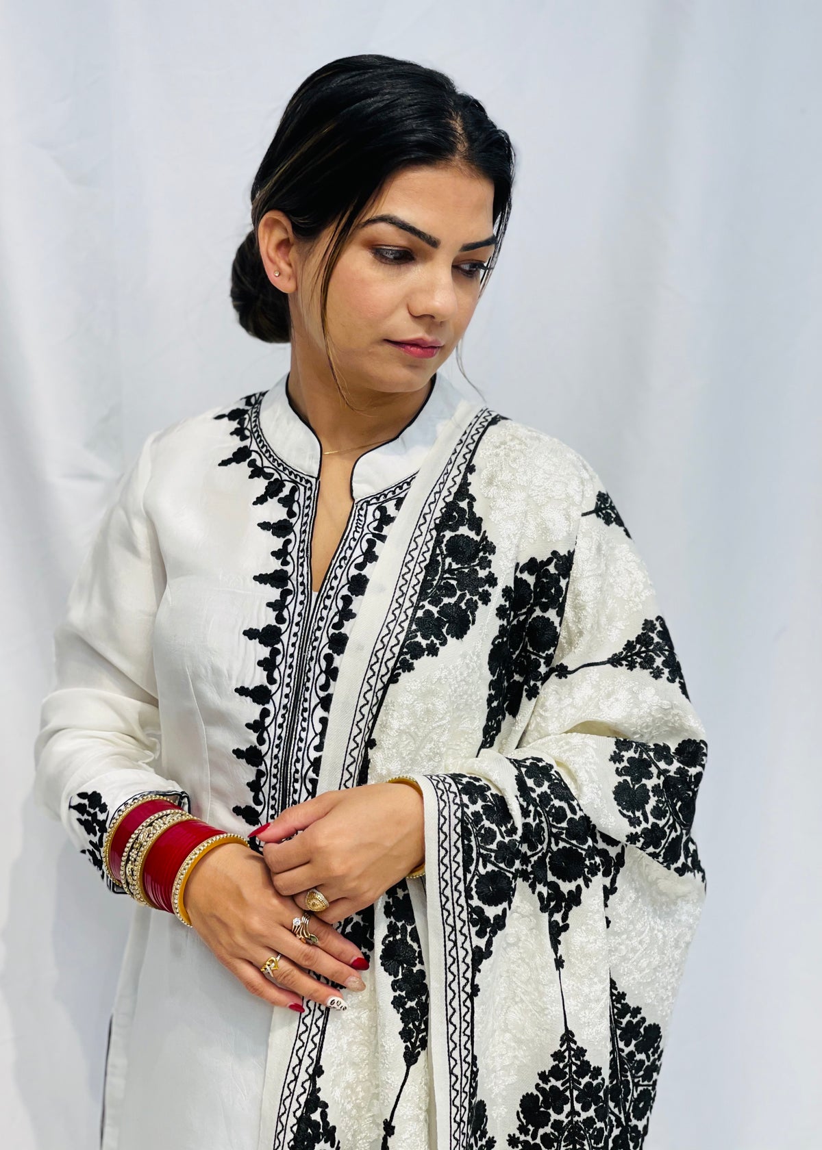 Black and White Pajami Suit