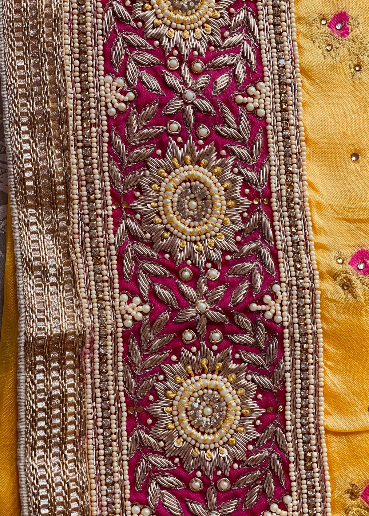 Yellow unstitched suit