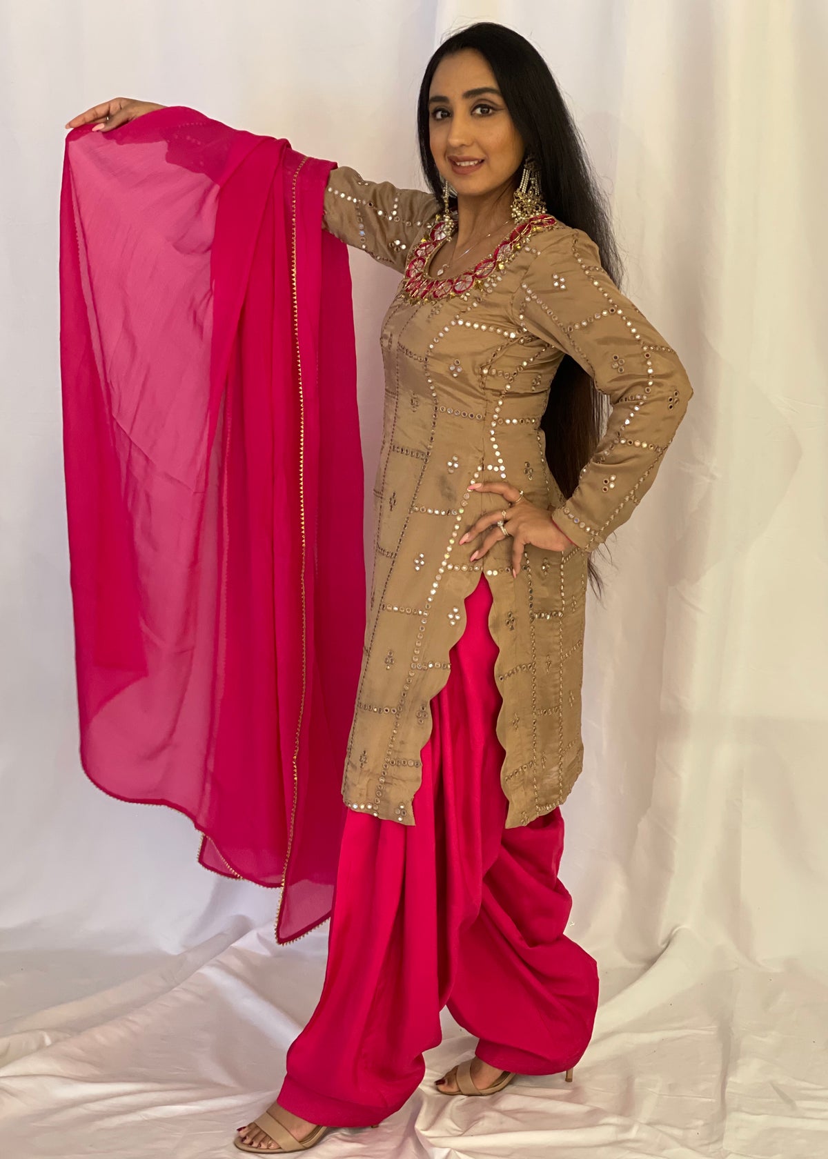 Gold and Pink Salwar Suit